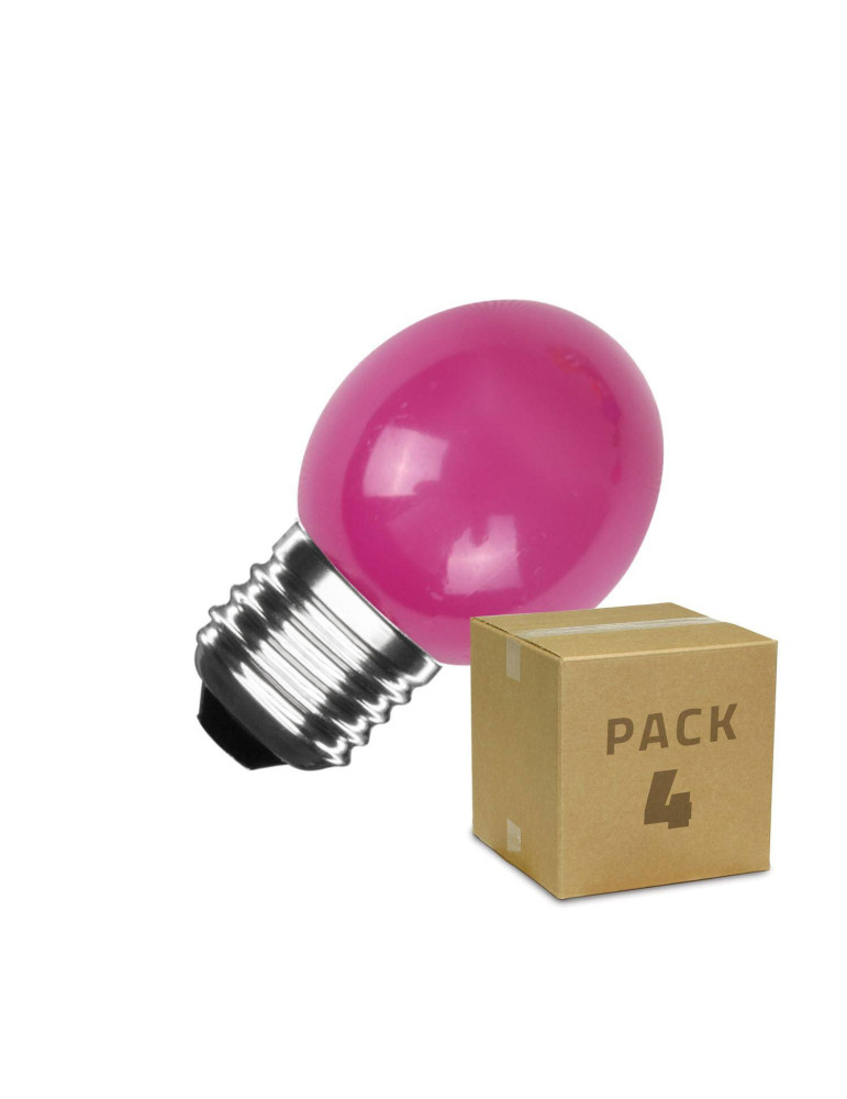 Pack 4 Ampoules LED E27 3W 300 lm G45 Rose