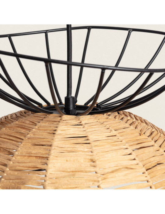 Suspension Métal et Rotin Tiaré