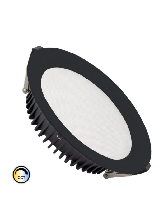 Downlight LED 30W Rond SAMSUNG Aero CCT 130 lm/W Microprismatique LIFUD Coupe Ø 200 mm Noir