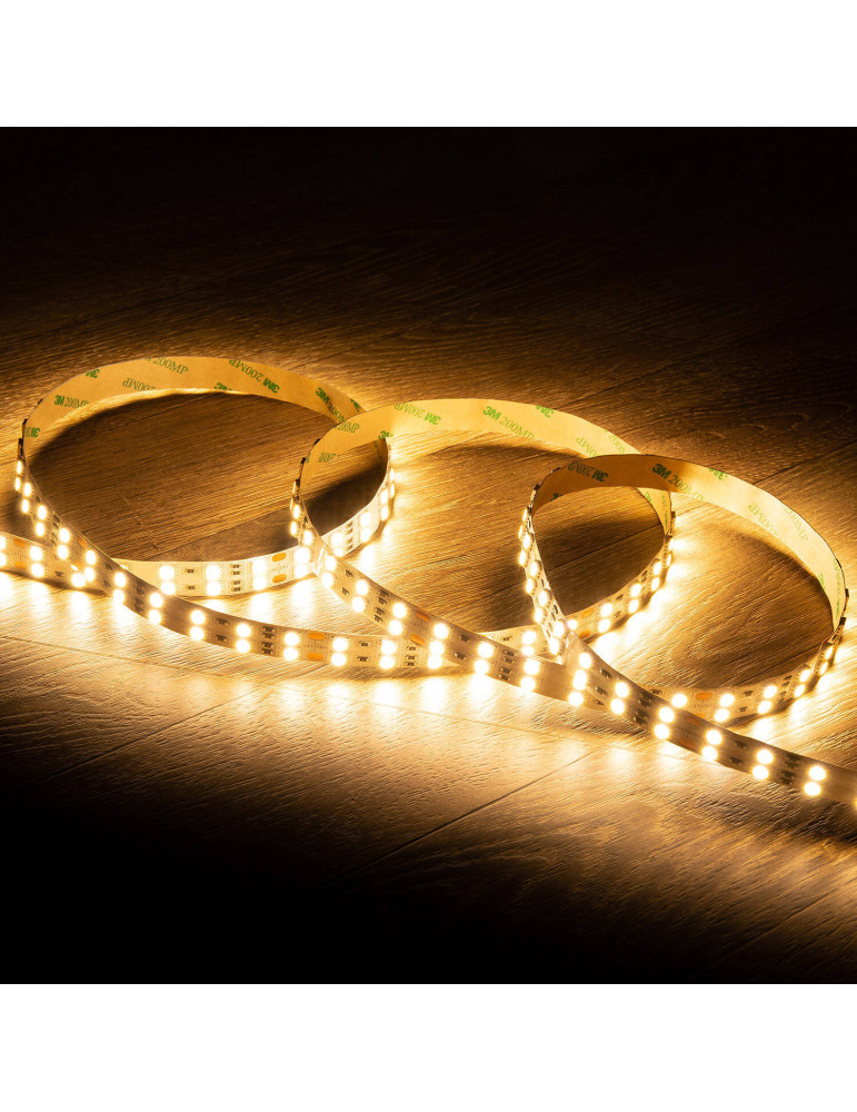 Ruban LED 24V DC 120LED/m 5m Double Largeur IP20 Largeur 15mm Coupe tous les 10cm