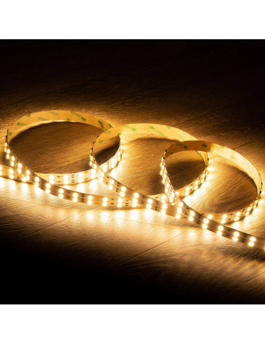 Ruban LED 24V DC 120LED/m 5m Double Largeur IP20 Largeur 15mm Coupe tous les 10cm