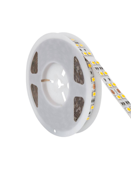 Ruban LED 24V DC 120LED/m 5m Double Largeur IP20 Largeur 15mm Coupe tous les 10cm