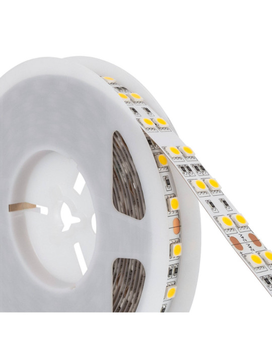Ruban LED 24V DC 120LED/m 5m Double Largeur IP20 Largeur 15mm Coupe tous les 10cm