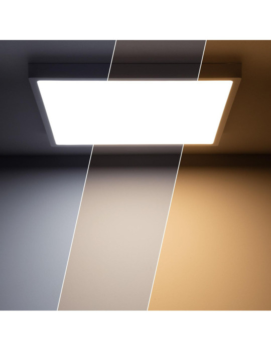 Plafonnier LED Carré 30W Extra-Plat CCT Sélectionnable 400x400 mm