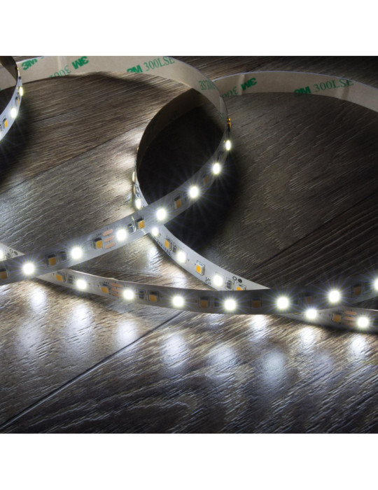 Ruban LED CCT 24V DC SMD2835 60LED/m 5m IP20 Largeur 10mm Coupe 5cm