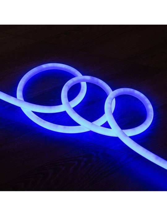 Néon LED Flexible 360º Rond Dimmable 120LED/m 220V AC Bleue IP67 sur Mesure Coupe tous les 100cm