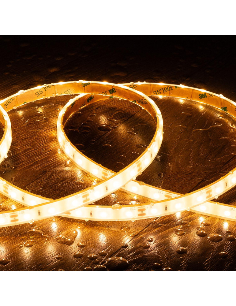 Ruban LED 12V DC SMD2835 60LED/m 5m IP68 Largeur 10mm Coupe 5cm