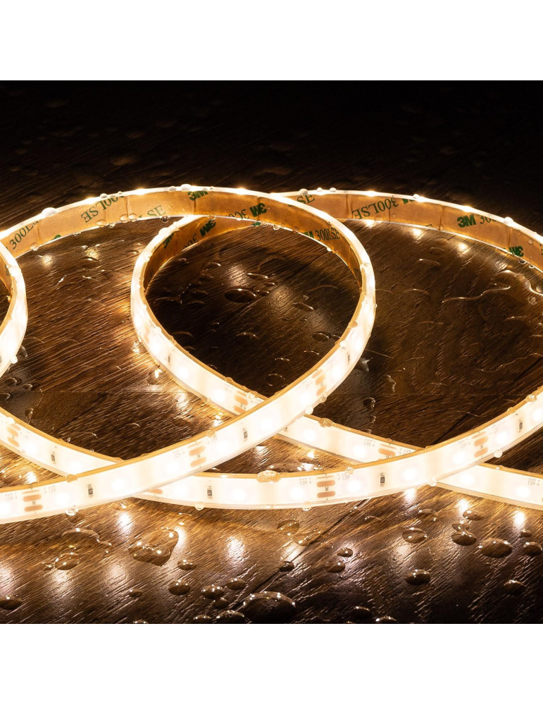 Ruban LED 12V DC SMD2835 60LED/m 5m IP68 Largeur 10mm Coupe 5cm