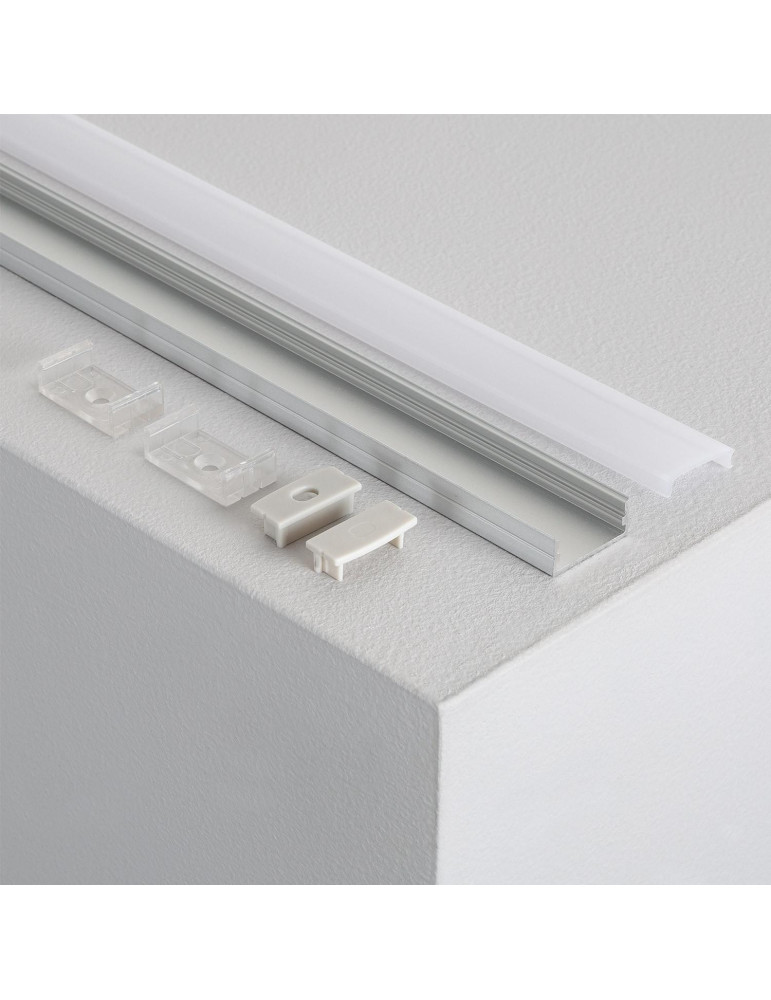 Profilé Aluminium en Saillie 2m pour Double Ruban LED jusqu'à 20mm