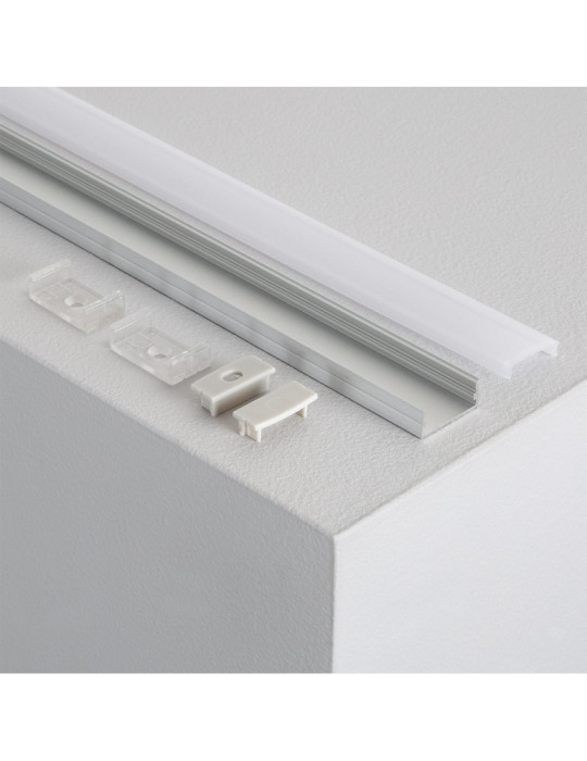 Profilé Aluminium en Saillie 2m pour Double Ruban LED jusqu'à 20mm