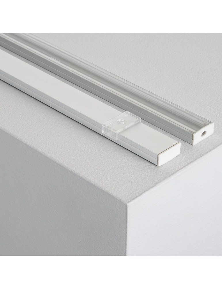 Profilé Aluminium en Saillie 2m pour Double Ruban LED jusqu'à 20mm