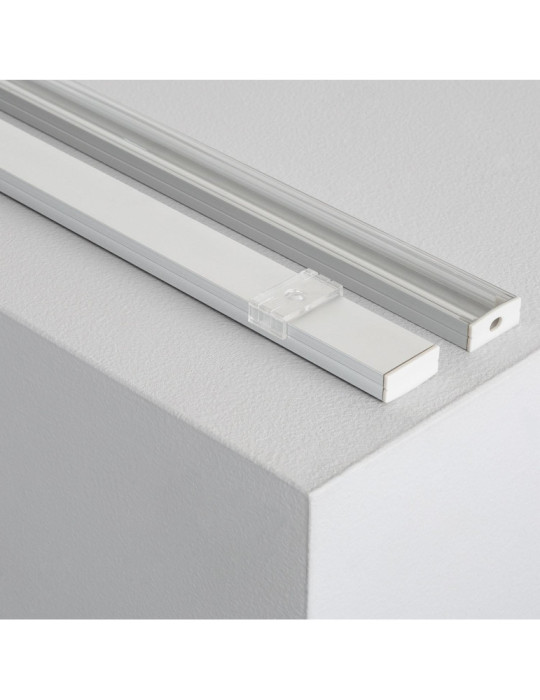 Profilé Aluminium en Saillie 2m pour Double Ruban LED jusqu'à 20mm