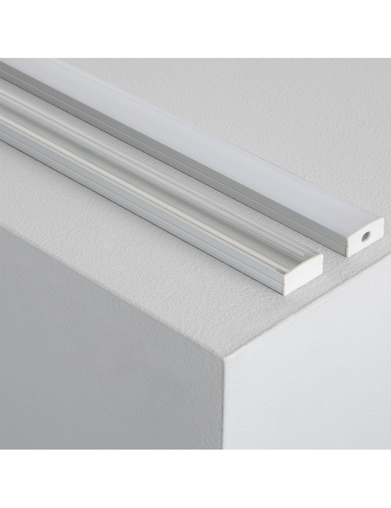 Profilé Aluminium en Saillie 2m pour Double Ruban LED jusqu'à 20mm