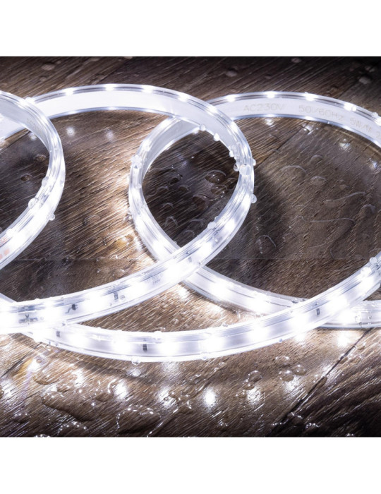 Ruban LED 220V SMD2835 60LED/m Blanc Froid IP65 Largeur 12mm Coupe 100cm