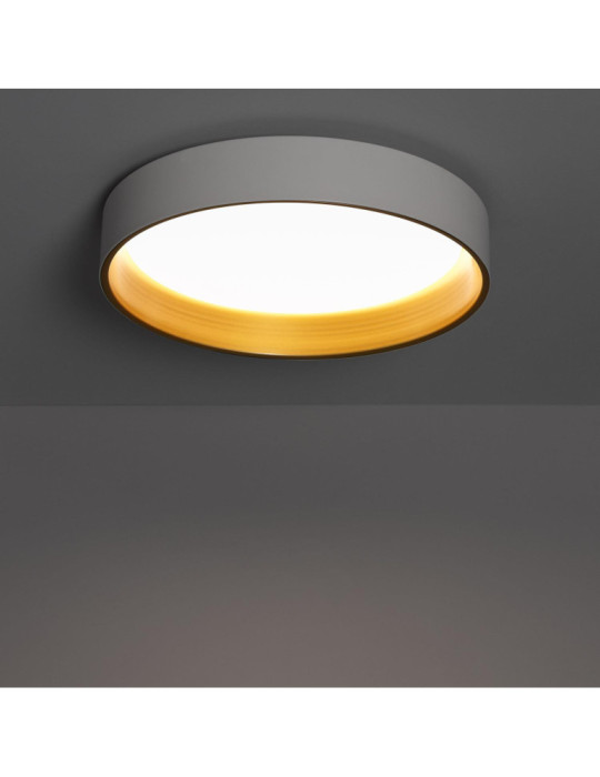 Plafonnier LED Rond Métal 20W CCT Sélectionnable Broadway Ø450 mm