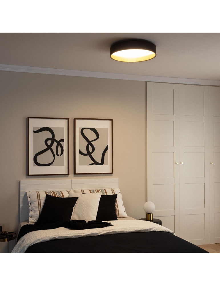 Plafonnier LED Rond Métal 20W CCT Sélectionnable Broadway Ø450 mm