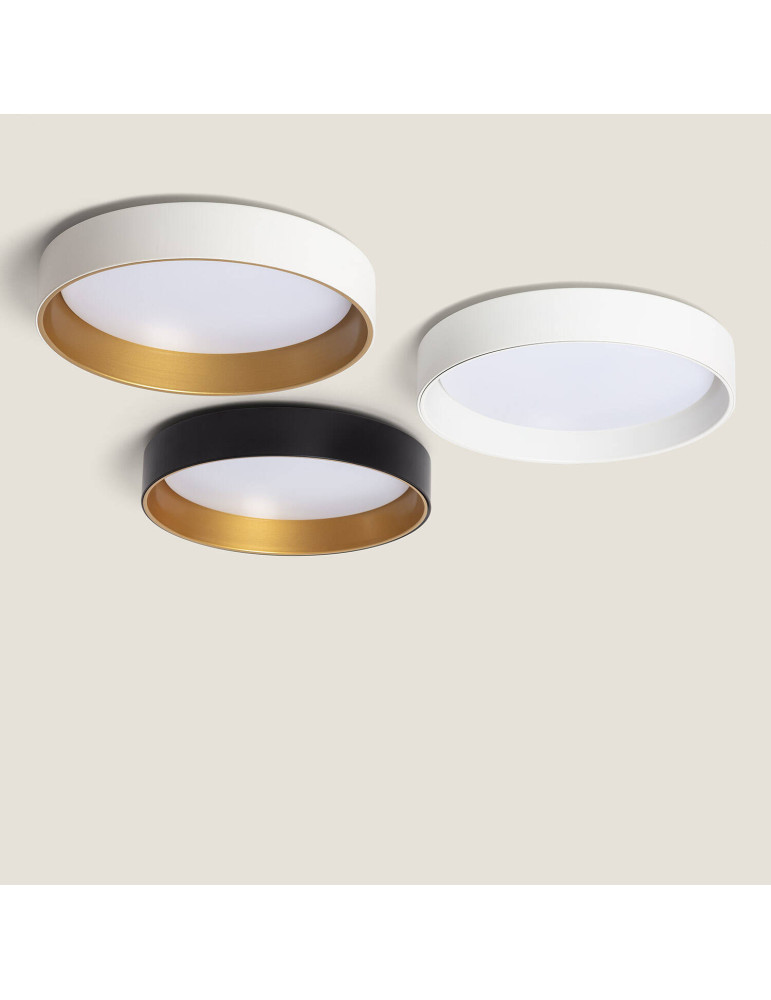 Plafonnier LED Rond Métal 20W CCT Sélectionnable Broadway Ø450 mm