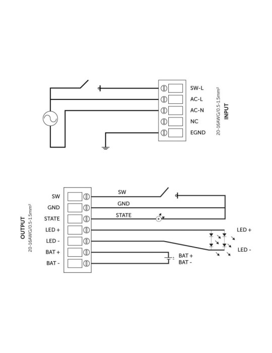 Driver Éclairage de Sécurité LIFUD 100-277V Sortie 30-40V DC 1000mA 40W No Flicker LF-GSP040YD