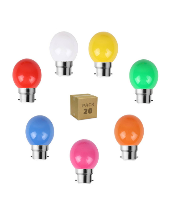 Pack 20 Ampoules LED B22 3W 240 lm G45 Monochrome Pack 20 Ampoules LED B22 3W 240 lm G45 Monochrome