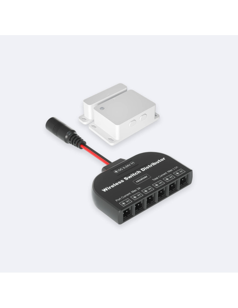 Détecteur Sans Fil pour Porte Armoire Jusqu'à 6 Rubans LED 12-24V DC Détecteur Sans Fil pour Porte Armoire Jusqu'à 6 Rubans LED 12-24V DC