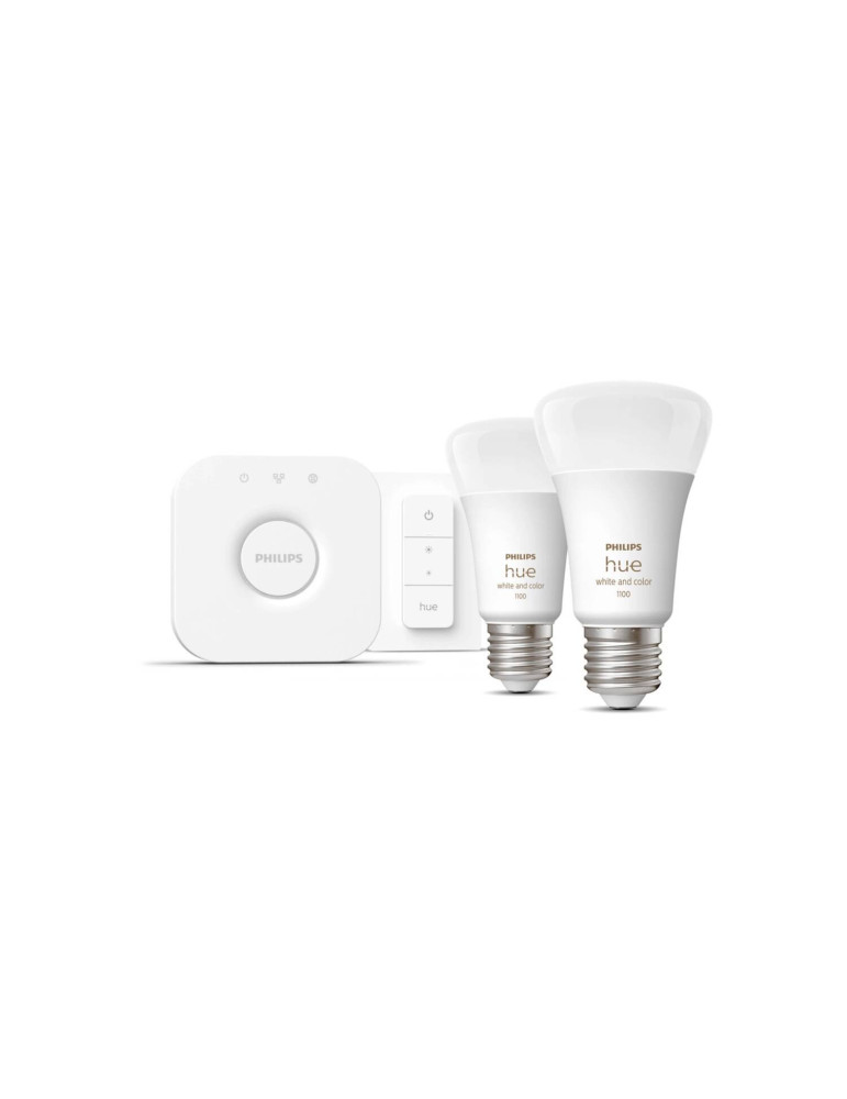 Kit Démarrage Ampoules LED Intelligentes E27 2x11W 1055 lm PHILIPS Hue White and Color