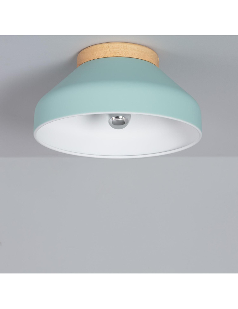 Plafonnier Rond Aluminium et Bois Ø300 mm Hakon