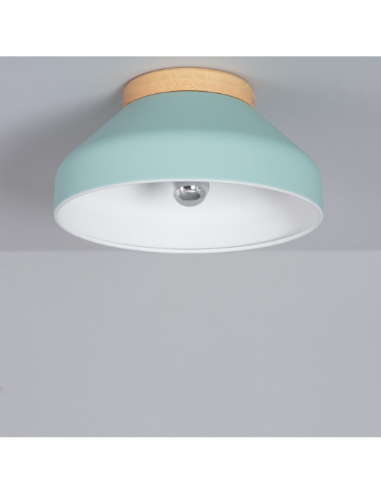 Plafonnier Rond Aluminium et Bois Ø300 mm Hakon