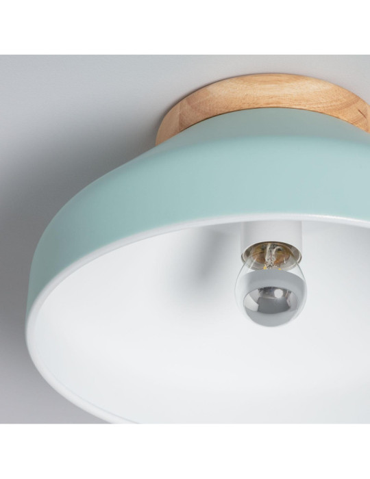 Plafonnier Rond Aluminium et Bois Ø300 mm Hakon