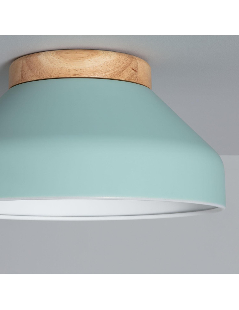 Plafonnier Rond Aluminium et Bois Ø300 mm Hakon