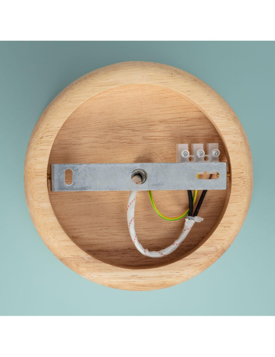 Plafonnier Rond Aluminium et Bois Ø300 mm Hakon