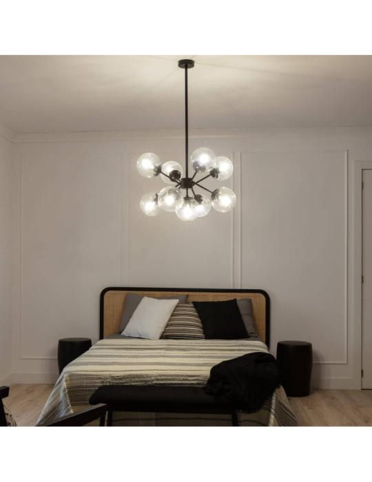 Suspension Métal et Verre Wassily 9 Spots