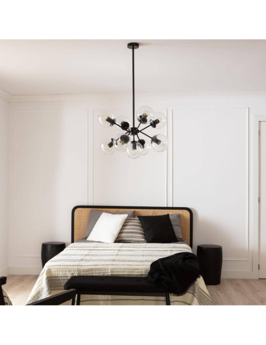 Suspension Métal et Verre Wassily 9 Spots