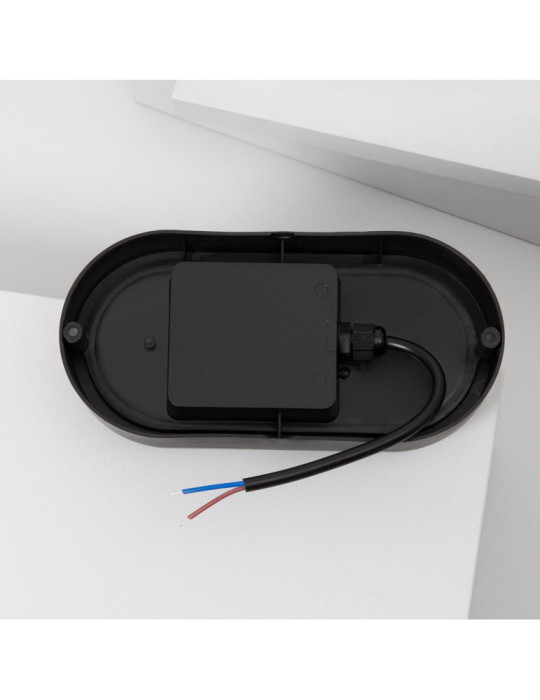 Plafonnier LED Extérieur Ovale 25W Hublot Black IP65 98x198 mm