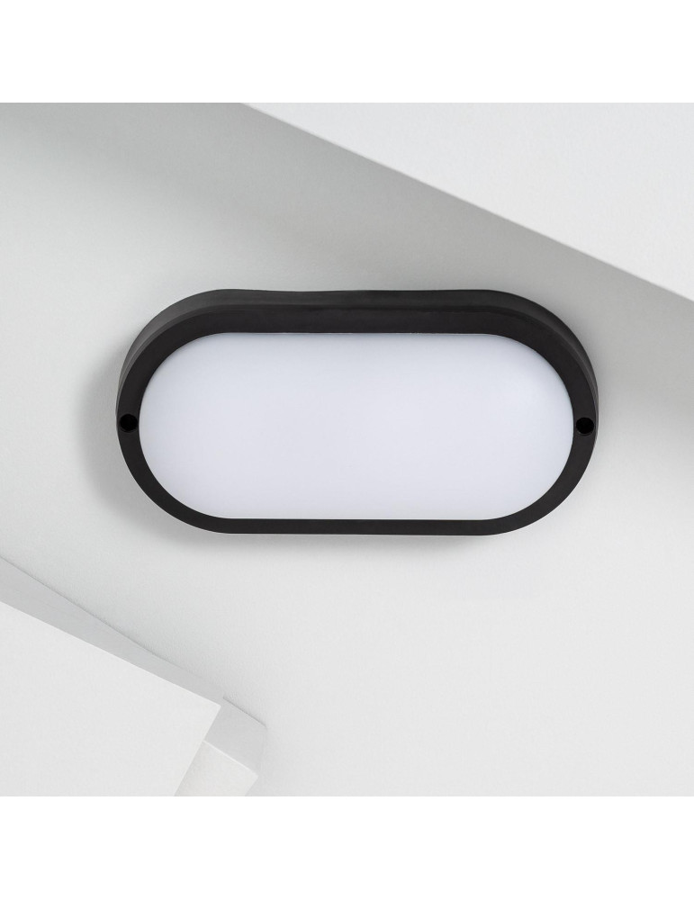 Plafonnier LED Extérieur Ovale 25W Hublot Black IP65 98x198 mm