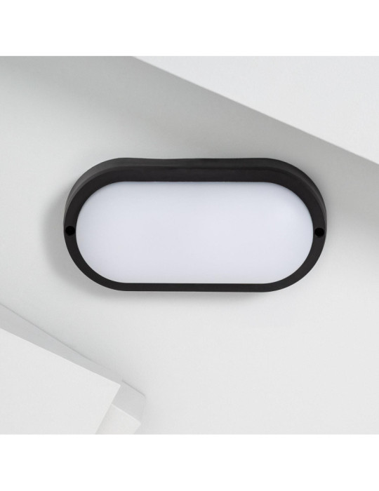 Plafonnier LED Extérieur Ovale 25W Hublot Black IP65 98x198 mm