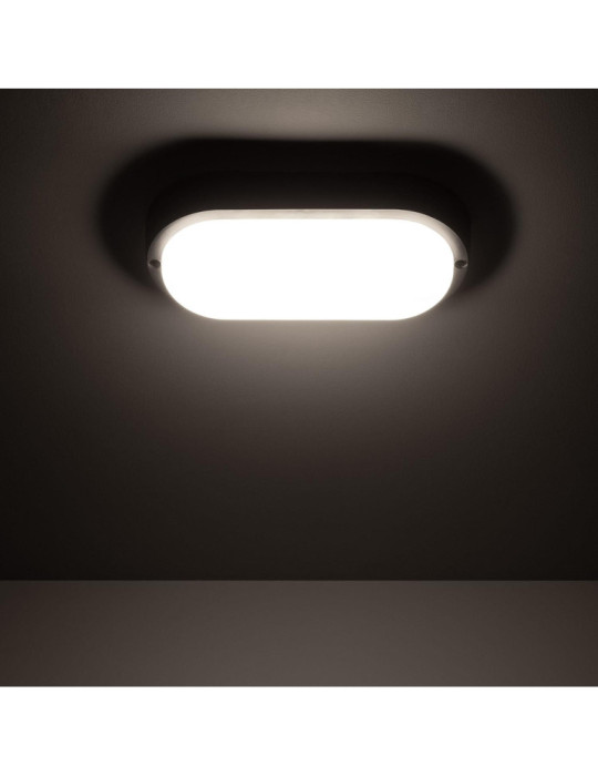 Plafonnier LED Extérieur Ovale 25W Hublot Black IP65 98x198 mm