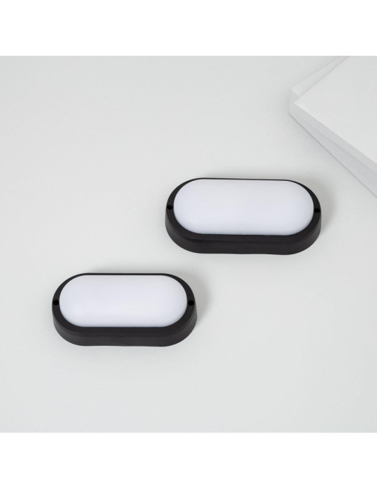 Plafonnier LED Extérieur Ovale 25W Hublot Black IP65 98x198 mm