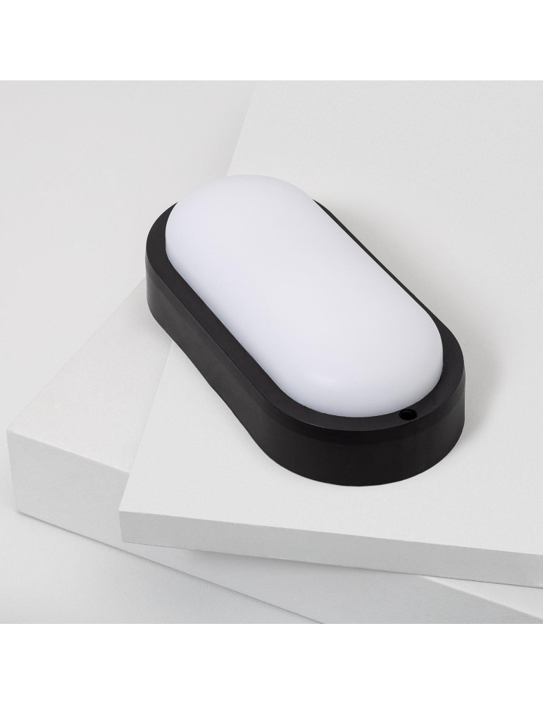 Plafonnier LED Extérieur Ovale 25W Hublot Black IP65 98x198 mm