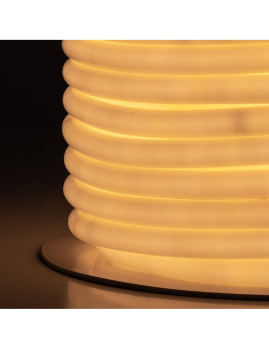 Bobine Néon LED Flexible 360º Rond Dimmable 220V AC 120LED/m IP67 Blanc Chaud 50 Mètres sur Mesure Coupe Tous les 100cm