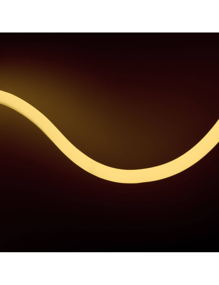 Bobine Néon LED Flexible 360º Rond Dimmable 220V AC 120LED/m IP67 Blanc Chaud 50 Mètres sur Mesure Coupe Tous les 100cm