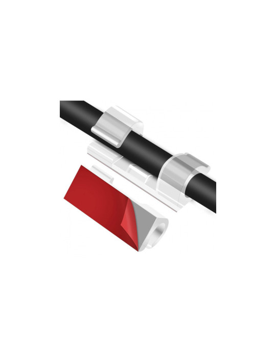 Pack 20 Grapas Clip Autoadhesivo Organizador Para Cable Ø 10mm