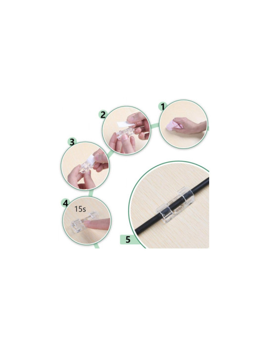 Pack 20 Clips de Fixation Auto-adhésifs Organisateur pour Câble Ø 10mm