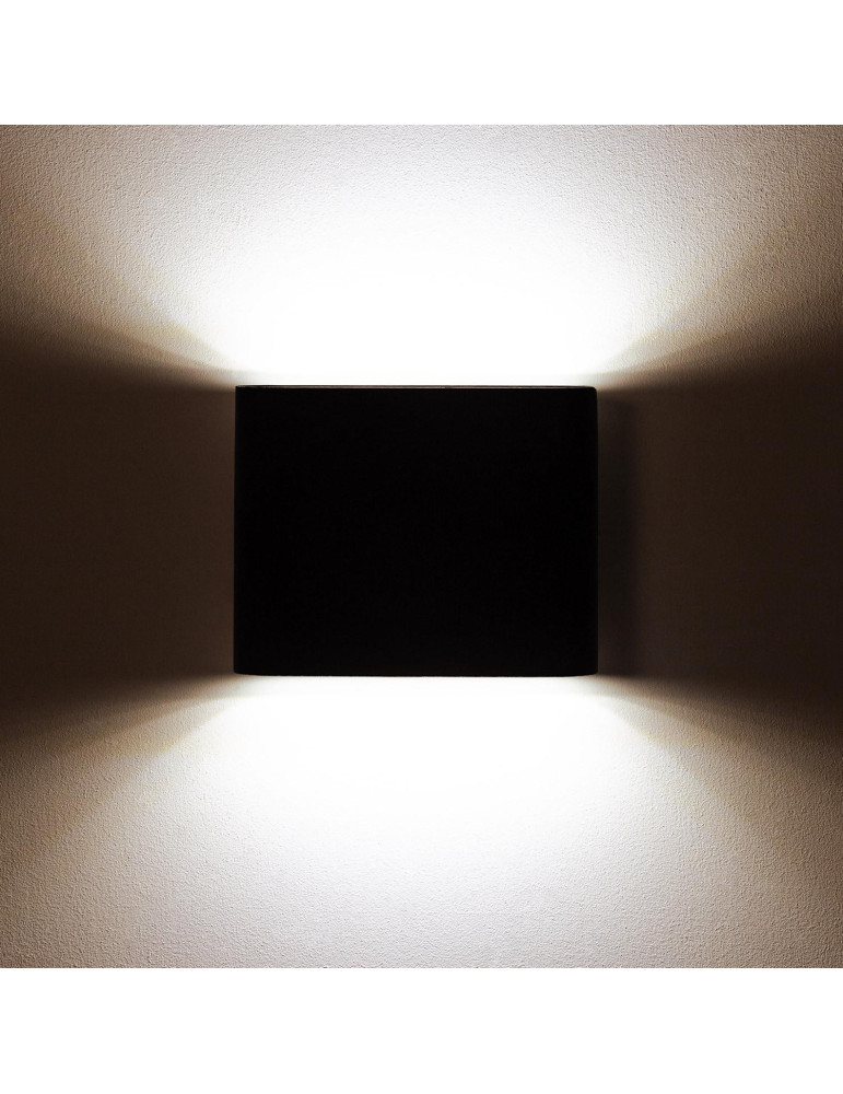 Applique Murale LED Extérieure Zeus 6W Éclairage Double Face Carrée Noire