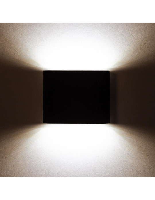 Applique Murale LED Extérieure Zeus 6W Éclairage Double Face Carrée Noire
