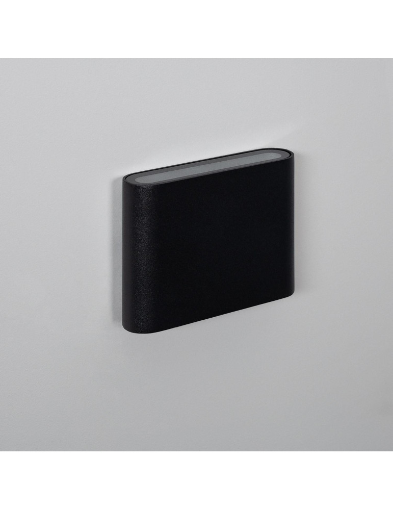 Applique Murale LED Extérieure Zeus 6W Éclairage Double Face Carrée Noire