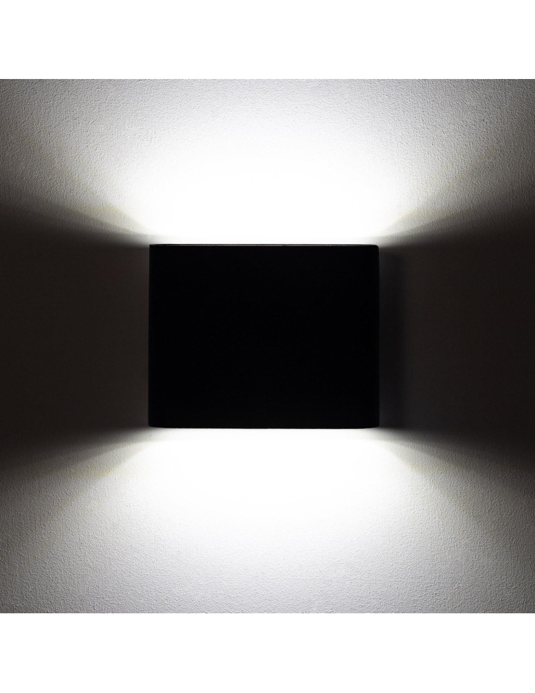 Applique Murale LED Extérieure Zeus 6W Éclairage Double Face Carrée Noire