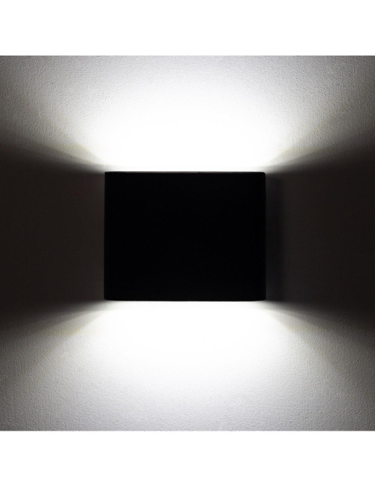 Applique Murale LED Extérieure Zeus 6W Éclairage Double Face Carrée Noire