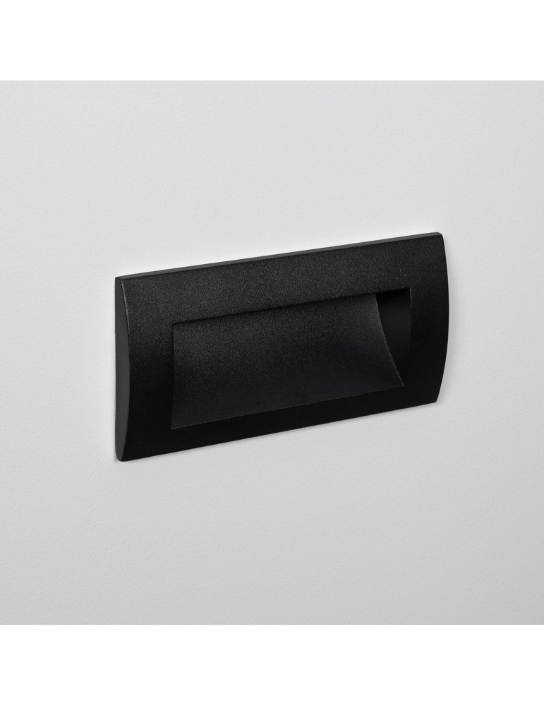 Balise LED Extérieure 4W Encastrable au Mur Rectangulaire Elin Noire