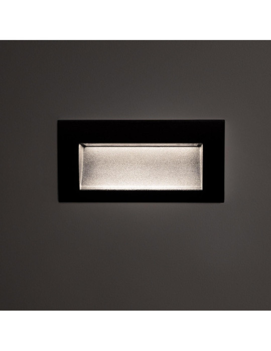 Balise LED Extérieure 4W Encastrable au Mur Rectangulaire Elin Noire