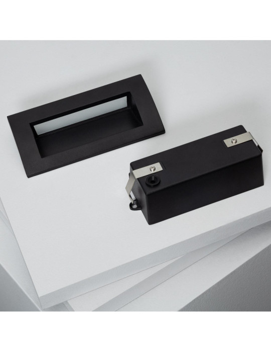 Balise LED Extérieure 4W Encastrable au Mur Rectangulaire Elin Noire